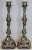STERLING. Pair of Tall 20" Candlesticks.
