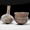 A Mississippian Water Bottle AND Mississippian Parkin Punctate Bowl