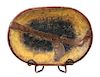 Mexican Painted Wood Bowl Height 14 1/4 x 20 1/2 inches