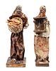 Two Mexican Figural Mixed Media Sculptures Height 13 inches