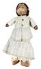 Folk Art Child's Doll Length 14 1/2 inches