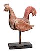 Carved Wood Folk Art Figure of a Rooster Height overall 29 1/2 inches