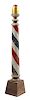 Carved and Painted Wood Barber's Pole Height 59 1/2 inches