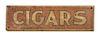 Vintage Painted Wood Cigar Sign Height 7 3/4 x 27 inches