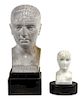 Two Phrenology Plaster Heads Height of larger overall 15 1/4 inches