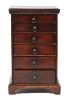 American Oak Miniature Chest of Drawers Height 11 x width 6 3/4 x depth 4 3/4 inches