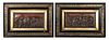 Pair of Neoclassical Bronze Plaques Each 11 1/4 x 16 (framed) inches