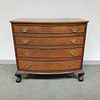 Chippendale-style Walnut and Cherry Bow-front Chest of Drawers