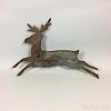 Primitive Molded Sheet Iron Leaping Stag Weathervane
