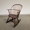 Red-painted Sack-back Windsor Rocking Chair