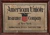 Framed American Union Insurance Company Embossed Metal Trade Sign