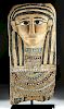 Egyptian Painted Gesso & Wood Mummy Mask