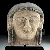 Etruscan Polychrome Terracotta Antefix of Woman