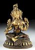 20th C. Sino-Tibetan Gilt Bronze Seated Goddess Tara