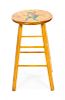 A Painted Wood Stool, Height 37 1/4 inches.