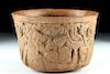 Rare Veracruz Pabellon Pottery Vessel - Molded Deities