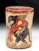 Mayan Polychrome Cylinder - 3 Lords in Jaguar Costumes