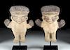 Matched Pair Chancay Terracotta Male & Female Figures