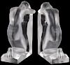 Pair of Lalique France "Reverie" Crystal Bookends