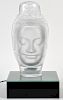 Daum Crystal Buddha Head w/ Lit Base