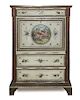 An Italian Neoclassical Painted Secretaire a Abattant, Height 62 3/4 x width 43 x depth 18 inches.