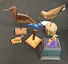 5 Carved Wooden Birds and Tom King Box