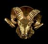 Signed Solid 10K Gold Rams Head Tie-Tack