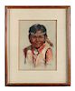 Original Arlene Hooker Fay Indian Boy Painting