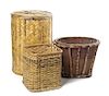 Three Bamboo and Rattan Articles, Height of tallest 20 inches.