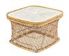 A Wicker Low Table, Height 20 1/8 x width 30 1/4 x depth 30 1/4 inches.80