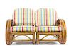 A Vintage Bamboo Settee, Height 29 1/2 x width 55 x depth 35 1/2 inches.