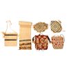 Five Asmat Woven Carrying Bags and Table Runner
