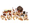 Bongo drums, Assorted Wood Animals, African Leather Container 