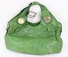 Gustto Green Pavia Distressed Leather Hand Bag