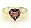 Piaget 18k Gold Heart Shape Amethyst Gemstone Ring
