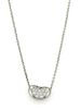 Tiffany&Co Diamond Platinum Bean Pendant Necklace