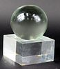 Abstract Lucite Spherical Sculpture On Stand