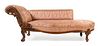 A Victorian Carved Walnut Chaise Width 72 inches.