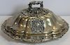 SILVER. Ornate English Silver Covered Serving Dish