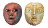 Two Contemporary Ceramic Masks Height of each 7 inches