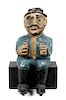 Carved and Painted Wood Folk Art Figure Height 14 inches