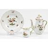 Herend Porcelain Coffee Pot, Creamer and Plate