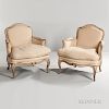Pair of Louis XV-style Painted Bergeres