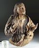 19th C. Spanish Colonial Wood Carving of Christ