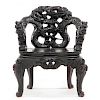 Chinese Heavily Carved Arm Chair