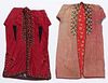 Two Antique Tekke Turkmen Red Silk Girl's Robes