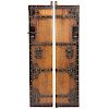 Pair of Chinese Hardwood Architectural Doors