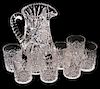 Cut Glass Pitcher and Tumblers