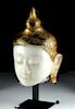 19th C. Burmese Gilt Marble Head of Buddha