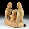 Rare Moche I Pottery Sculpture - Chicha Beer Makers